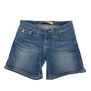Big Star Womens Remy Low Rise Fit Denim Shorts Size 26 Blue Embroidered Pockets